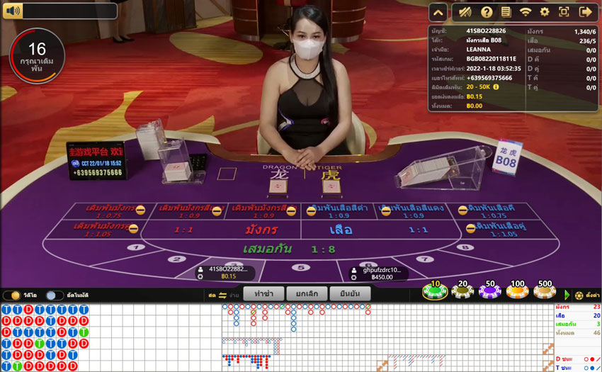 อัตราการจ่ายเกมไพ่เสือมังกรของ Big Gaming