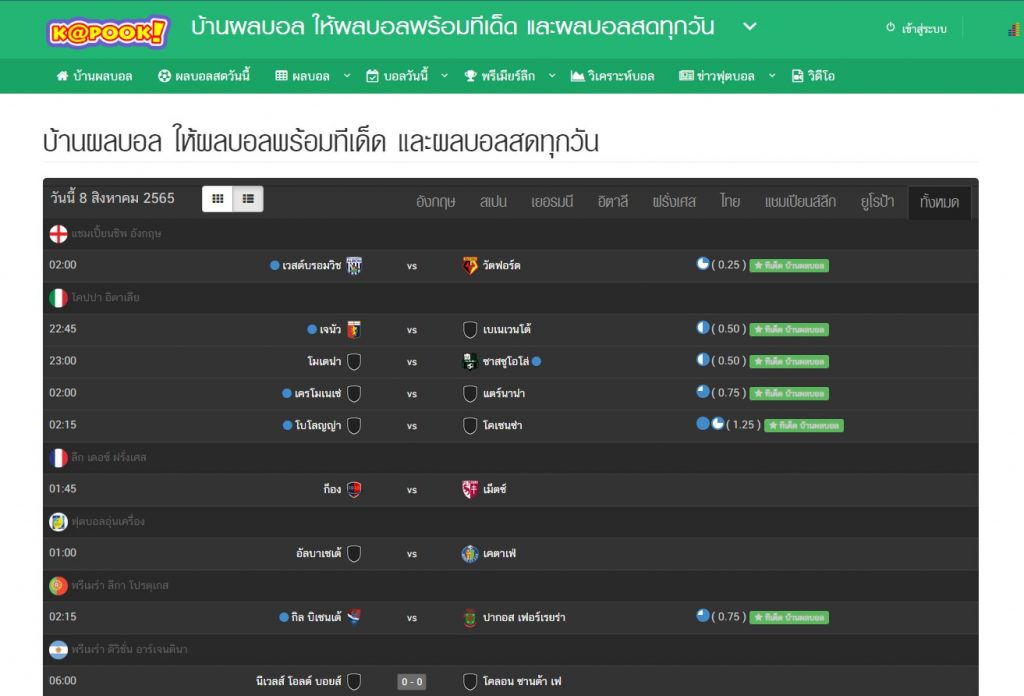 เว็บไซต์ : football.kapook.com