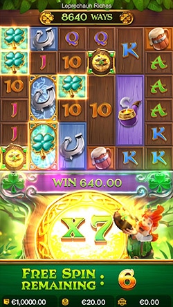 สัญลักษณ์การออกรางวัลเกม Leprechaun Riches